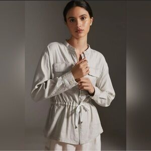 Maeve by Anthropologie Cinch Waist Aviator Zipper Jacket Size XS